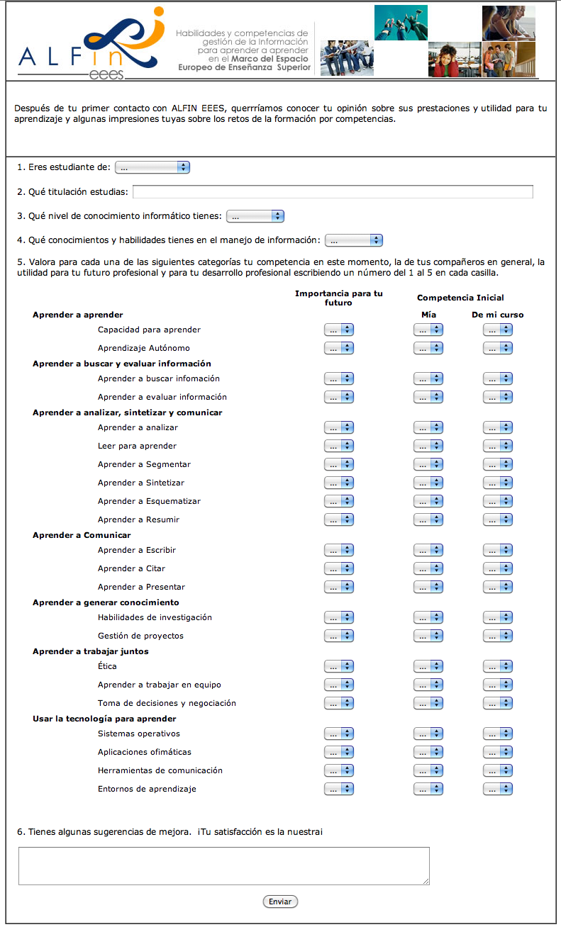 Figure 5: The survey Webpage